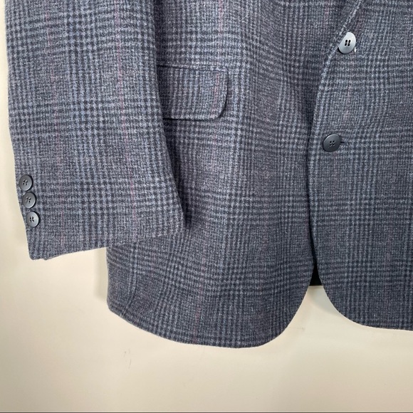 Haggar Gallery Soft Plaid Wool Gray Blazer - Picture 7 of 8